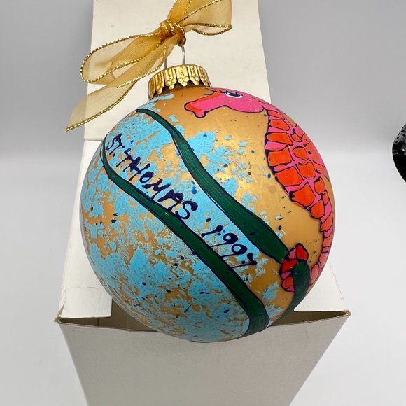 Seahorse Ornament Hand Crafted Signed By Artist Diane Kwiecien St. Thomas - Picture 5 of 12